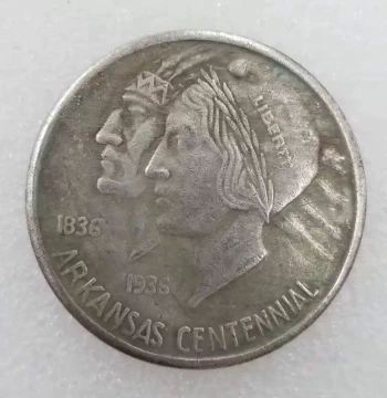 Handcrafted Vintage-Style Aged Alloy Replica Prop - USA 1936 Silver Dollar Commemorative Coin