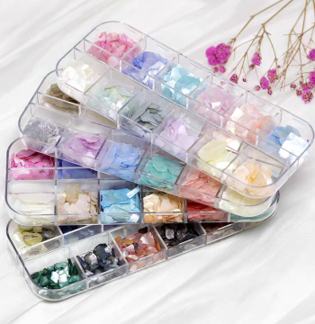 Natural Mother-of-Pearl Inlay Sheets, 37 Colors, Ultra-Thin Boxed Set for Nail Art, Lacquer Painting, and Mosaic