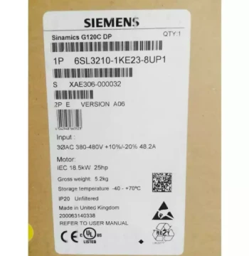 Negotiable Price: Siemens G120C Inverter 15KW 6SL3210-1KE23-2UP1 (6SL32101KE232UP1)