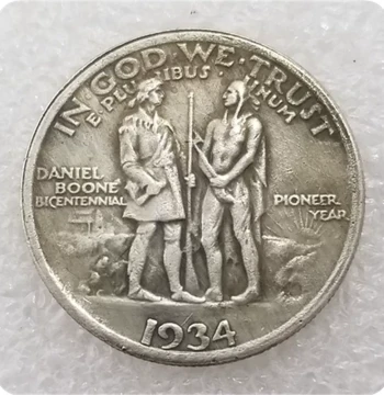 Handcrafted Retro Aged Alloy Replica Prop Antique Craft US 1934 Copper Commemorative Silver Dollar