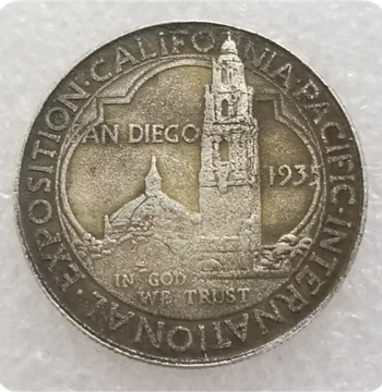 Handcrafted Vintage-Style Alloy Replica Prop Craft: US Half 1935 SAN Silver Dollar Commemorative Coin