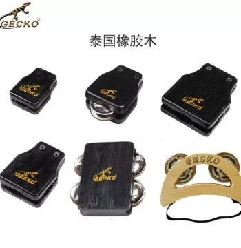 Gecko Cajon Companion Percussion Set: Castanets, Bells, Ankle Bells, Cabasa, and Rhythm Accessories for Bands