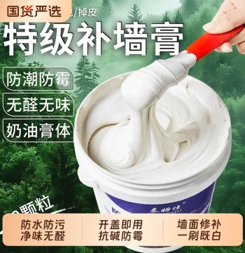 Waterproof Wall Repair Paste, White Mold-Resistant Filler for Damp and Peeling Surfaces