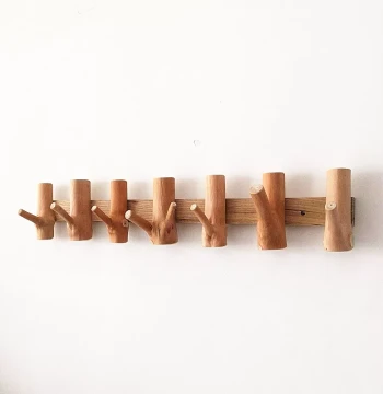 Creative Solid Wood Hook, Entryway Wall Key and Clothes Hanger, Branch-Style Coat Rack, Wooden Wall Hook