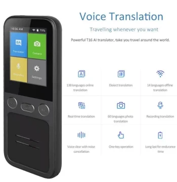 Portable T16 Instant Intelligent Voice Translation Recording