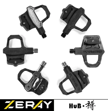 HuB ZP115 Carbon Fiber Road Bike Clipless Pedals - Lightweight Bearing Pedals with Diamond Cleats