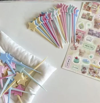 Influencer-Style Filling Material for Hand Packing, Colorful Decorative Sticks, Cute High-Aesthetic Macaron Star Rods