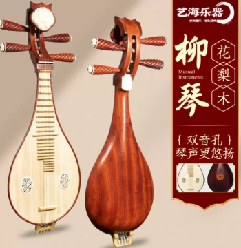Yihai Liuqin Instrument for Beginners and Professionals, Dual Sound Holes, Rosewood or Pearwood, Specialized for Entry-Level Players