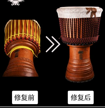 Djembe Repair Services by Wutang Drum Factory - Professional Drumhead Replacement, Rope Rewrapping, Crack Fixing & Customization