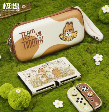 Jixiang Nintendo Switch Protective Case & Storage Bag - OLED Handle Grip Cap Set, Cute Cartoon Drop-Proof Timothy Team Official IP Collaboration