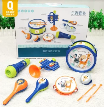 Premium Gift Qiaowa Kids Drum Toy, Knocking Drum Set for Boys' Birthday, Baby Infant Musical Instrument Kit