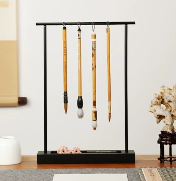 Desktop Calligraphy Brush Holder - Hanging Rack for Students, Multi-Functional Display Stand for Four Treasures of the Study