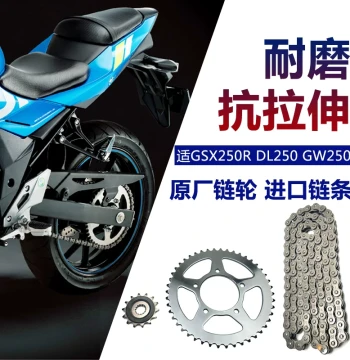 Original GSX250R, GW250, DL250 Sprockets - Large and Small Gear Sets, Chain Kits, Front and Rear Oil Seals, and Chains