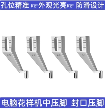 Closed-Type Presser Foot for Computerized Sewing Machines - Conical Mouth, Flared Mouth, Extended Length for Pattern Stitching