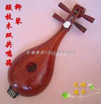 Yihai Premium Grade One Red Rosewood Liuqin with Double Resonance Chambers and Double Sound Holes - Professional Performance Instrument with Free Shipping