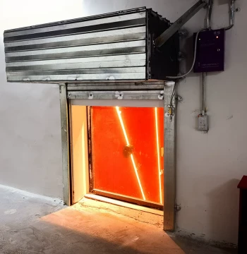 Fire-Rated Rolling Shutter for Cinema Projection Windows - Fire Department Linked, Grade-A Fire Resistance (3-Hour Rating)