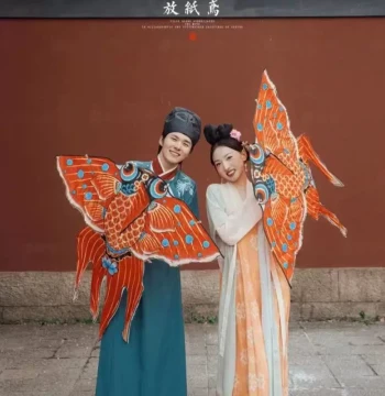 Decorative Goldfish Kite Ancient Chinese Style Wedding Hanfu Photo Shoot Prop First Birthday Engagement Background Decoration