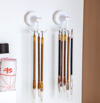 Calligraphy Brush Hanging Rack Rotating Display Stand Four Treasures of the Study Hole-Free Multi-Function Wall Hook