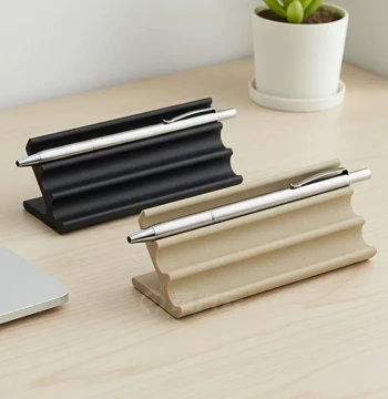 Modern Minimalist Fountain Pen Holder - Three-Compartment Pen Rack for Office Desk Organization, Student Supplies