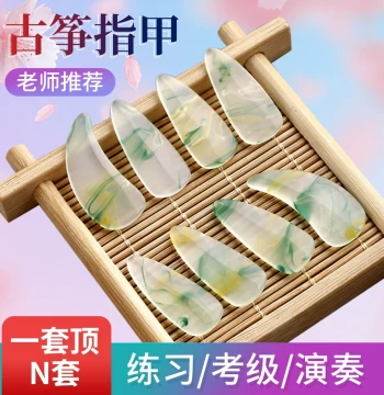 Guzheng Picks Double-Sided High-Polymer with Adhesive Tape and Case