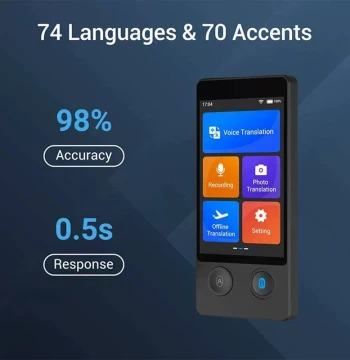 W12 Voice Translator 144 Language 3.7Inch Intelligent Real-t