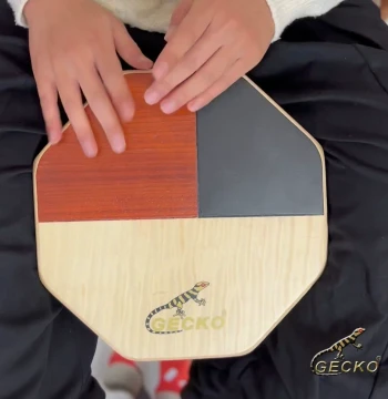 GECKO Portable Cajon Drum - Travel-Friendly Octagonal Hand Drum, SD6 3-in-1 Percussion Instrument