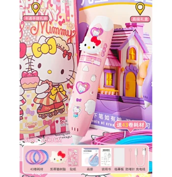Kuromi 3D Printing Pen Cartoon Sanrio 3D Drawing Pen Set Hello Kitty Multi-functional Graffiti Toy