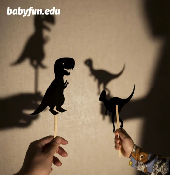 BABYFUN Projection Shadow Game with Dinosaur, Mermaid, Space, and Little Red Riding Hood Themes, Parent-Child Light Toy for Toddlers