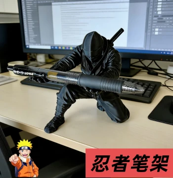 3D Printed Ninja Pen Holder - Bambu Lab Material, Craft Ornament, Stationery Storage, Personalized Creative Display Stand oy