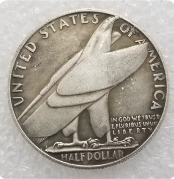 Handcrafted Retro Aged Alloy Replica Prop American Half Dollar 1936 BRID Silver Commemorative Coin