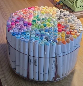 Rotating Acrylic Marker Storage Box - Pen Holder Organizer for Cosmetics, Art Supplies, and Gel Pens, Ideal for Dorm Desks