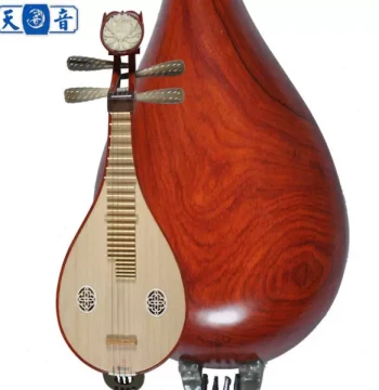 Tianyin Liuqin 6412-4 - African Rosewood and White Horn Traditional Chinese Instrument for Beginners