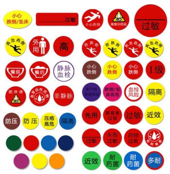 Customizable Nursing Wristbands & Labels - Allergy Alerts, Fall Prevention, Bed Exit Risks, Pressure Sore Warnings, Isolation & Diet Indicators
