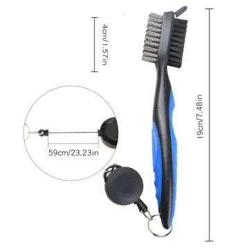 Premium Golf Dual-Sided Brush Club Cleaning Tool Nylon Steel Bristle Cleaner