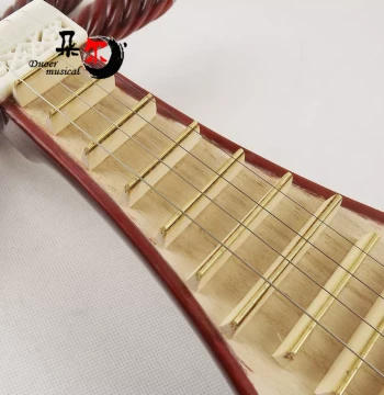 Fanchao Brand Handcrafted Liuqin - Traditional Plucked String Instrument Made from Rosewood with Copper and Bone Inlays, Includes Picks, Strings, and Case