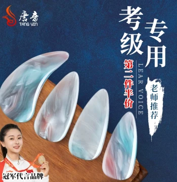Guzheng Picks Tortoiseshell Thin/Medium Flat with Adhesive Tape