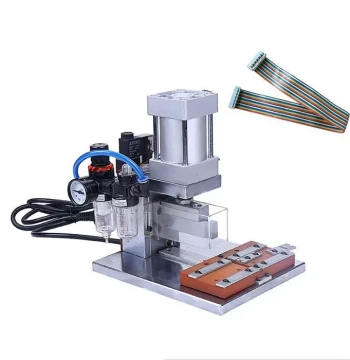 Pneumatic Ribbon Crimping Machine, IDC Ribbon Cable Press, Manual Piercing Tool for Colorful and Gray Flat Cables