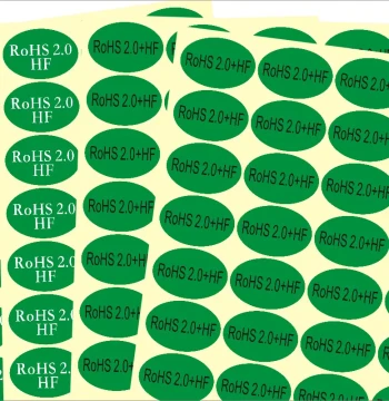 RoHS 2.0 HF Halogen-Free Eco-Friendly Premium Sticker Oval Label Warning Green Qualified Quality Inspection Adhesive z