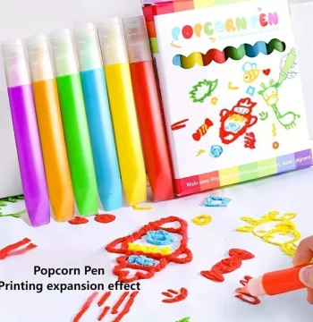 6 PCS Popcorn Pen Magic Bubble DIY Graffiti Pen 3D Expansion