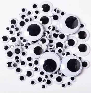 DIY 3D Googly Eyes with Adhesive Backing for Kids' Crafts, Dolls, and Toy Materials