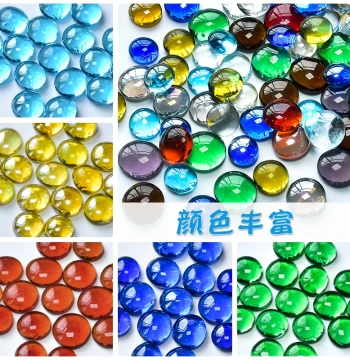 Handmade DIY Glass Flat Beads Loose Jewelry Accessories Materials for Kindergarten Parent-Child Crafts, Art Zone, Children's New Year