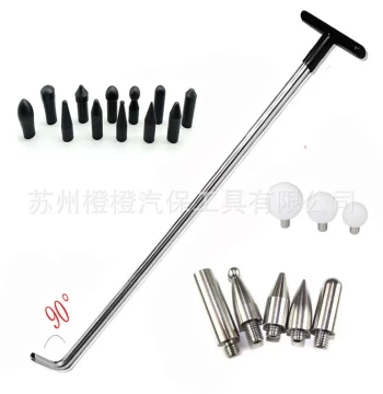 Car Dent Repair Hook Kit - Manganese Steel Push Rods with Interchangeable Heads for Ding Removal