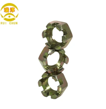 Wholesale Crown Nuts E-bike Accessories Color Zinc Plated Slotted Nuts Carbon Steel Automotive Half-Shaft Nuts