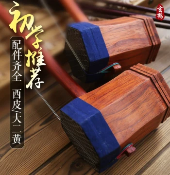 Xuanhe Musical Instruments - Handcrafted Burmese Rosewood Jing-Erhu, Xipi/Erhuang Styles, Complete Accessories Included