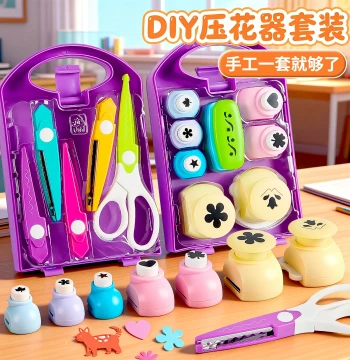 Effortless Embossing Tool for Kids' Crafts - DIY Pattern Scissors Set with Large Lace Blades, Toy for Girls Age 6+