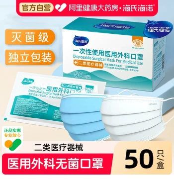 Haishi Hainuo Medical Surgical Masks: Genuine 3-Layer Disposable Masks for Adults, Thin Design for Summer