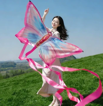 Butterfly Kite for Spring Photography - Easy to Fly in Light Breeze with Long Streamers, Perfect for Picnics and Outings