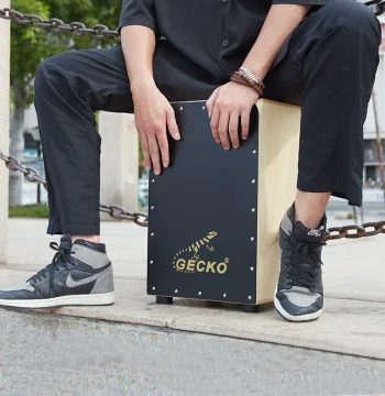 GECKO Cajon Sitting Drum Square Cardon Professional Hand Drum Imported Birch CL19BK Cajon Instrument