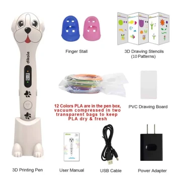 3D Printing Pen, Cute Dog OLED Screen 3D Pen, 3D Printer Pen