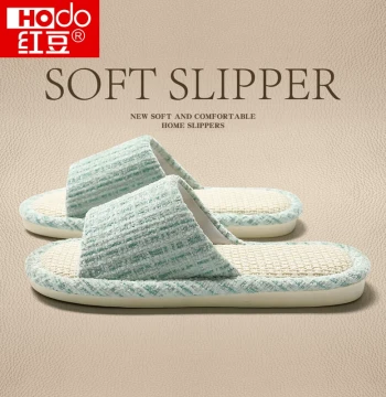 Linen Slippers for Women Breathable Non-Slip Indoor Silent
